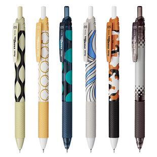 日本Pentel派通energel笔速干中性笔猫咪主题限定学生考试专用0.5速干针管按动水笔学霸刷题黑色碳素笔BLN125