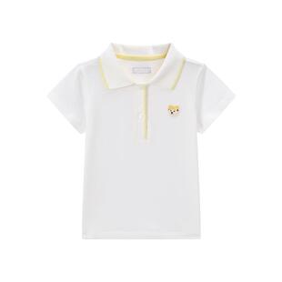 TeenieWeenie Kids小熊童装舒适女宝宝短袖撞色翻领polo衫打底衫