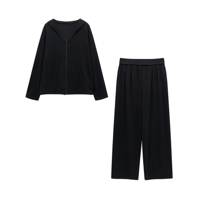 大码女装秋季休闲上衣裤子两件套