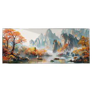 一帆风顺山水画办公室挂画新中式客厅装饰画茶室沙发背景墙水墨画