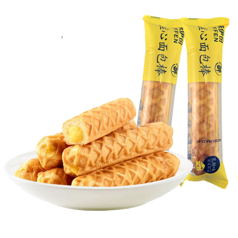 来伊份注心面包棒500g乳酪味软蛋糕点心营养早餐下午茶办公小零食
