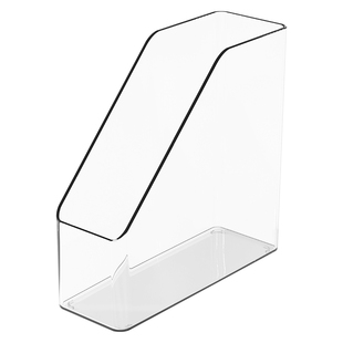 透明桌面文件收纳盒斜口书立架办公桌文件资料整理盒书本收纳筐