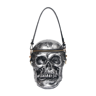 2024创意搞怪个性小众包包恶搞鬼头包金属骷髅头斜挎包单肩包男女