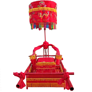 新郎轿龙椅滑竿花轿厂家中式大花轿子婚庆八抬古典木质结婚礼迎亲