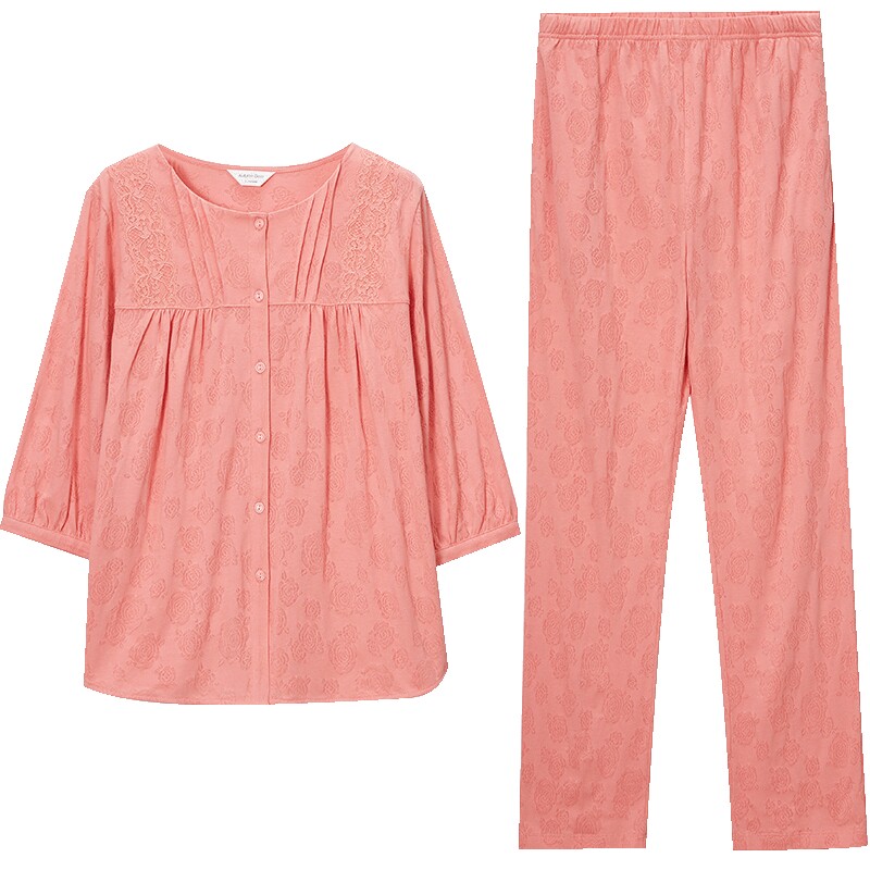 秋鹿提花七分袖春夏款舒适家居服