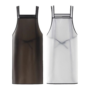 家用围裙女2025厨房新款防水防油围腰软皮工作服加长透明背带免洗