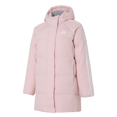 阿迪达斯女装2025冬季新款运动服防风保暖休闲中长款羽绒服外套