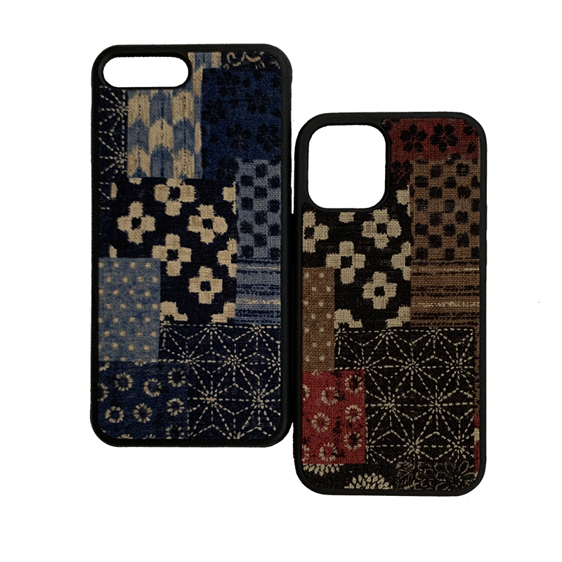 手工复古拼色蓝染布艺手机壳适用于iPhone17 16 15 14 13等全系列