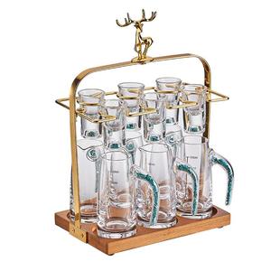 金箔高端白酒杯套装家用高级二两分酒器轻奢高档酒具子弹杯一口杯