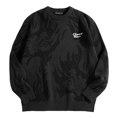 【羊毛衫】太平鸟男装休闲毛衣新款羊毛肌理红色毛衣针织衫