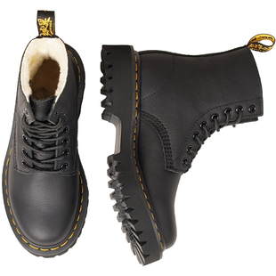 先锋之翼 1460加绒保暖短靴男女款羊毛荔枝纹软皮厚底8孔马丁靴