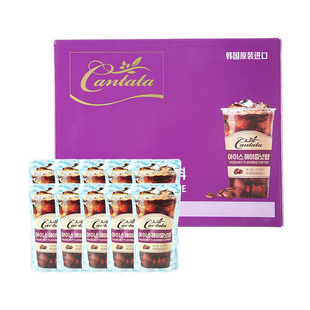 韩国进口乐天cantata康塔塔拿铁榛子咖啡袋装浓缩液美式饮料