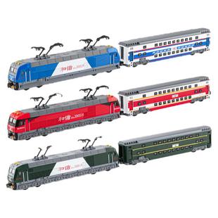 绿皮火车玩具车和谐号模型男孩仿真轨道高铁合金车电力机车火车头