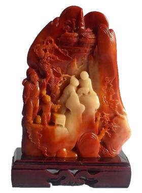 仿寿山石山水风水镇宅客厅摆件