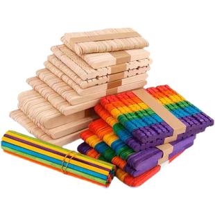 雪糕棒冰棒棍幼儿园diy材料压舌板小木棍木棒条彩色儿童冰糕木片