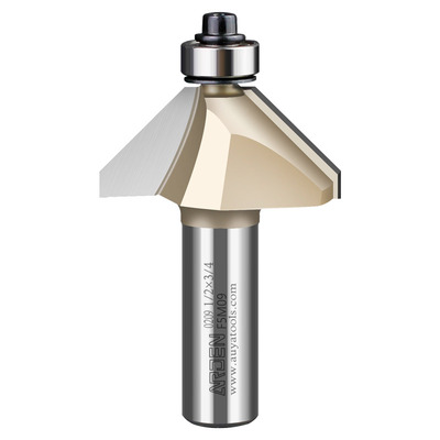 台湾雅登45°度斜角刀具电木铣修边机木工板面倒角刀直斜边铣刀头