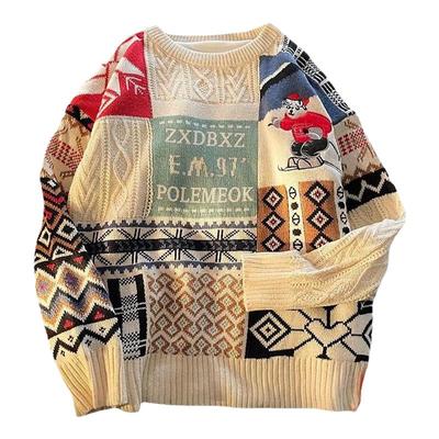 加绒加厚毛衣宽松冬季情侣针织衫