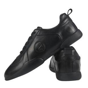 红棉太极鞋真皮夏季软牛皮牛筋底女武术练功鞋男太极拳运动鞋