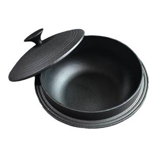 老式铸铁锅韩式农村炖锅拌饭专用锅朝鲜族煲仔饭锅高丽锅燃气通用