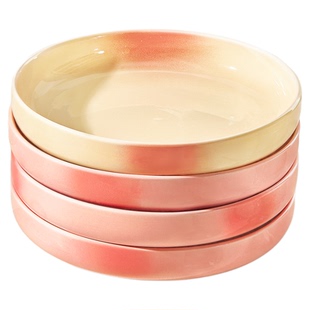 可爱深盘陶瓷盘子家用菜盘2025新款碗碟漂亮好看高颜值餐盘高级感