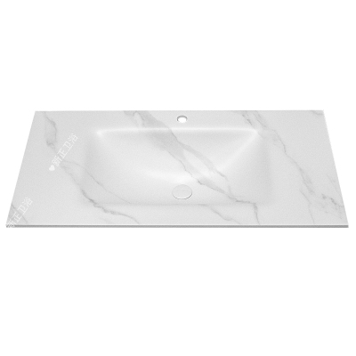 定制岩板热弯一体盆洗手盆双盆切角岩板加厚卫生间洗脸盆单盆定制