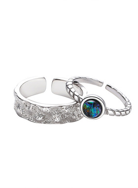 星球情侣对戒925纯银韩版