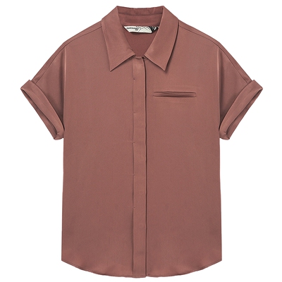 布景高级感醋酸短袖衬衫