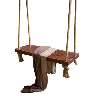 室外儿童简易实木秋千小孩单双人户外庭院吊椅室内成人家用荡秋千