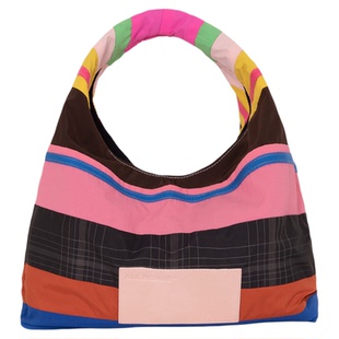 ALL BEINGS 26SS新款彩条拼接时尚手挽包百搭配饰外出上班手拎包