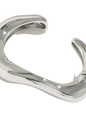 Céleste抽象银色开口手镯女