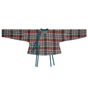 谜阿凰【格林】羊毛呢汉元素圆领衫冬季保暖外套短上衣休闲套装女