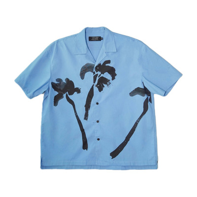 古巴领短袖度假风短袖衬衫