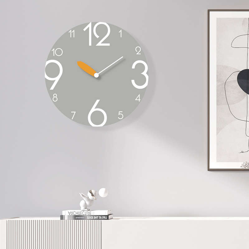 钟表挂钟客厅简约数字时钟挂墙大气现代简约超静音无框极简石英钟