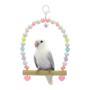 Chelsey鹦鹉秋千玩具虎皮牡丹玄凤耐啃吊环木质站台鸟笼配件用品