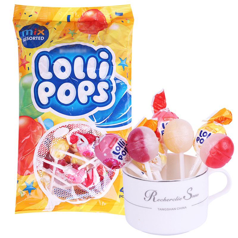 俄罗斯乌克兰进口棒棒糖袋装水果酸乳混合口味糖果零食920克包邮