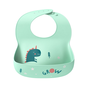 婴儿吃辅食专用围兜儿童吃饭防水兜兜小月龄宝宝喂饭用餐硅胶饭兜