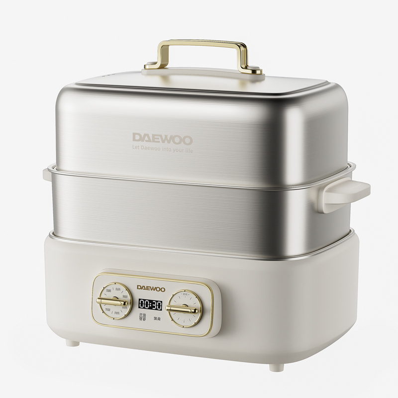 大宇全不锈钢电蒸锅多功能家用三层全自动蒸煮炖一体锅大容量蒸笼