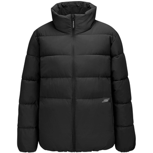 斯凯奇2025年冬季新款男士舒适防泼水梭织保暖棉服立领百搭外套