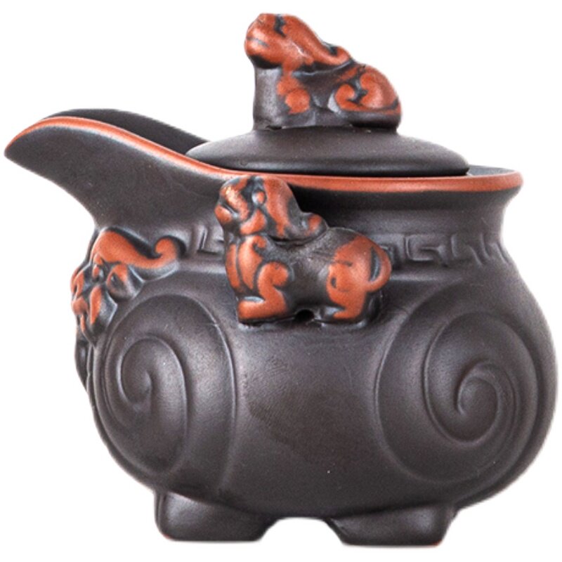 宜兴紫砂招财简约功夫茶具手抓壶
