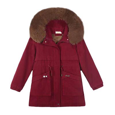 派克中长款棉服冬季羊羔绒外套女