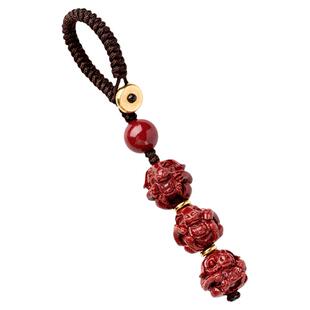 杭州灵隐本命年朱砂三合六合十二生肖钥匙扣汽车挂件护身符挂饰品