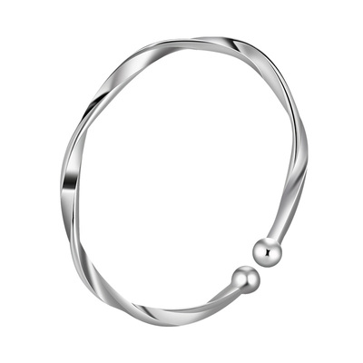 老银匠999足银莫比乌斯开口手镯