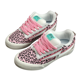 HNLY CLN黑粉色豹纹个性情侣街头板鞋闪电鞋胖胖面包鞋休闲鞋潮鞋