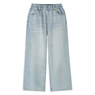 【商场同款】安奈儿童装女童牛仔裤秋新款宽松弹力AG536168