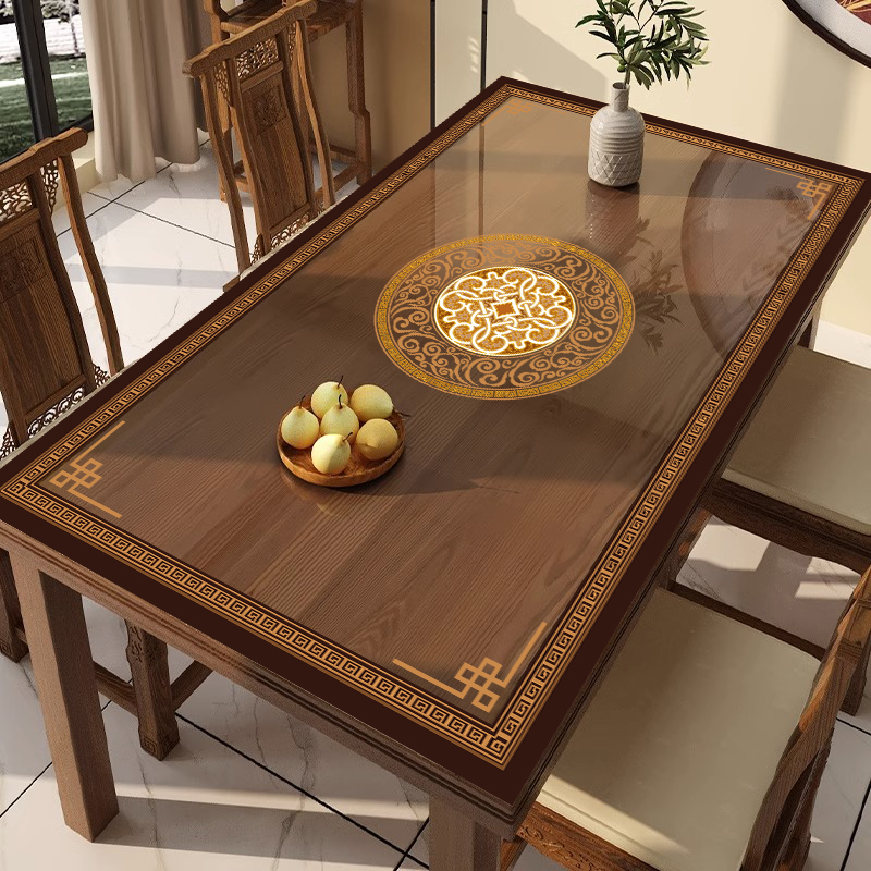 中式透明餐桌布免洗防水防油软玻璃电视柜茶几桌面保护垫餐桌垫子