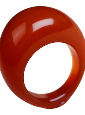 红玛瑙戒指女生戒圈情侣爱情玉佩