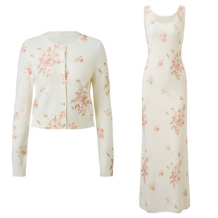 MAXRIENY千金miu系穿搭套装羊毛开衫外套背心连衣裙两件套25秋款