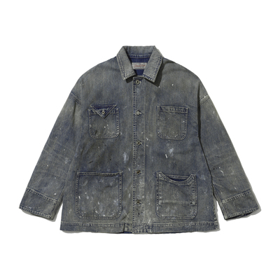 TIRES水洗泼墨牛仔衣做旧夹克