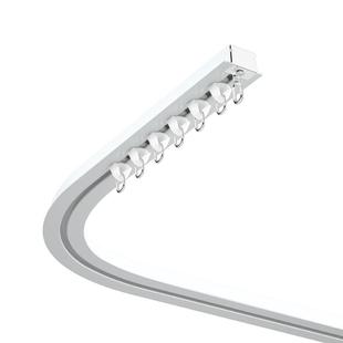 可弯内嵌窗帘轨道隐藏式窗帘轨道滑轮飘窗窗帘轨道内嵌静音预埋式