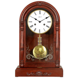 汉时欧式座钟客厅大号摆钟桌面摆台式机械复古德国机芯台钟HD328